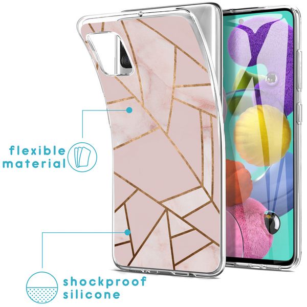 iMoshion Design hoesje Samsung Galaxy A51 - Grafisch Koper / Roze