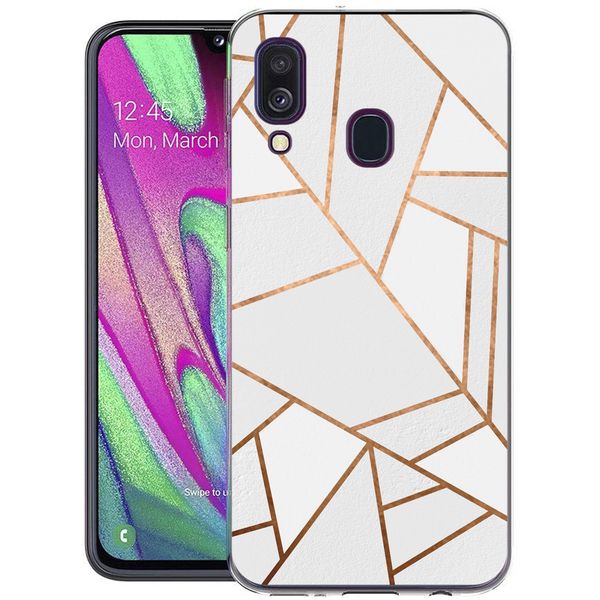 iMoshion Design hoesje Samsung Galaxy A40 - Grafisch Koper / Wit