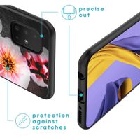 iMoshion Design hoesje Samsung Galaxy A51 - Bloem - Roze / Zwart