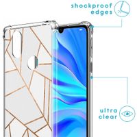 iMoshion Design hoesje met koord Huawei P30 Lite - Grafisch Koper - Wit / Goud