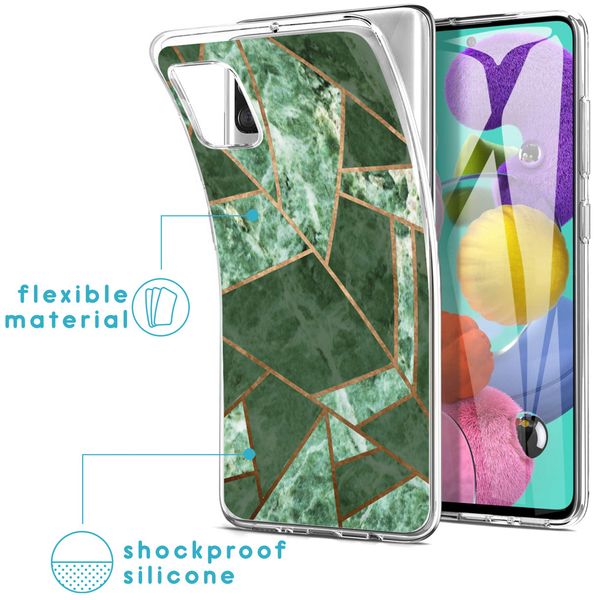 iMoshion Design hoesje Samsung Galaxy A51 - Grafisch Koper / Groen