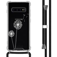 iMoshion Design hoesje met koord Samsung Galaxy S10 Plus - Paardenbloem - Wit