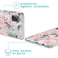 iMoshion Design hoesje Samsung Galaxy A41 - Bloem - Roze / Groen