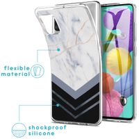 iMoshion Design hoesje Samsung Galaxy A51 - Marmer - Wit / Zwart