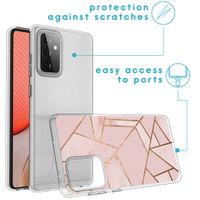 iMoshion Design hoesje Samsung Galaxy A72 - Grafisch Koper / Roze