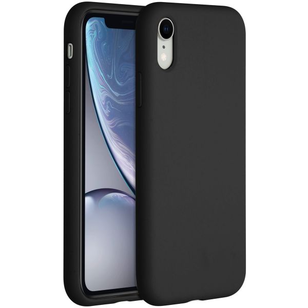 Accezz Liquid Silicone Backcover iPhone Xr - Zwart