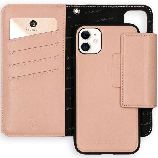 Selencia 2-in-1 Uitneembare Vegan Lederen Bookcase iPhone 11 - Roze