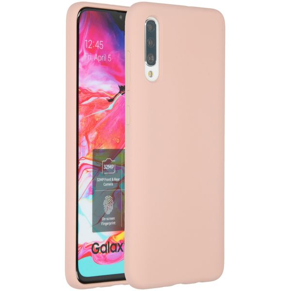 Accezz Liquid Silicone Backcover Samsung Galaxy A70 - Roze