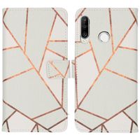 iMoshion Design Softcase Bookcase Huawei P30 Lite - White Graphic