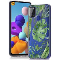 iMoshion Design hoesje Samsung Galaxy A21s - Bladeren - Groen