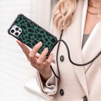 iMoshion Design hoesje met koord iPhone 8 Plus / 7 Plus - Luipaard - Groen / Zwart