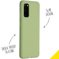 Accezz Liquid Silicone Backcover Samsung Galaxy S20 - Groen