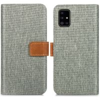 iMoshion Luxe Canvas Bookcase Samsung Galaxy A51 - Grijs