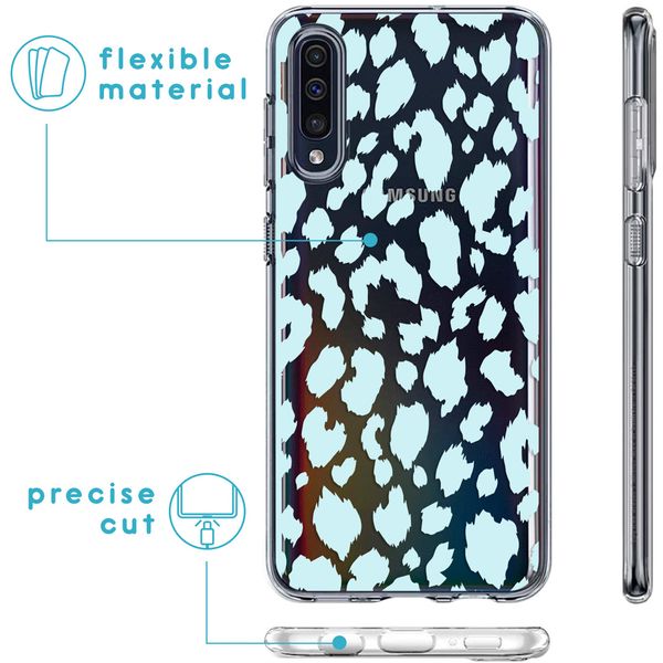 iMoshion Design hoesje Samsung Galaxy A50 / A30s - Luipaard - Blauw