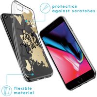 iMoshion Design hoesje iPhone SE (2022 / 2020) / 8 / 7 / 6s - Let's Go Travel / Zwart