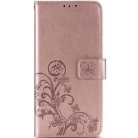 Klavertje Bloemen Bookcase OnePlus 8 - Rosé Goud