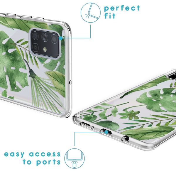 iMoshion Design hoesje Samsung Galaxy A71 - Bladeren - Groen