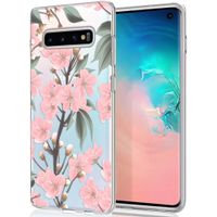 iMoshion Design hoesje Samsung Galaxy S10 - Bloem - Roze / Groen