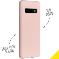 Accezz Liquid Silicone Backcover Samsung Galaxy S10 - Roze