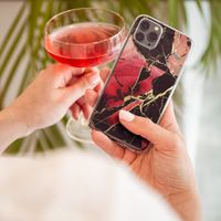 iMoshion Design hoesje Samsung Galaxy A71 - Marmer - Gebroken Rood