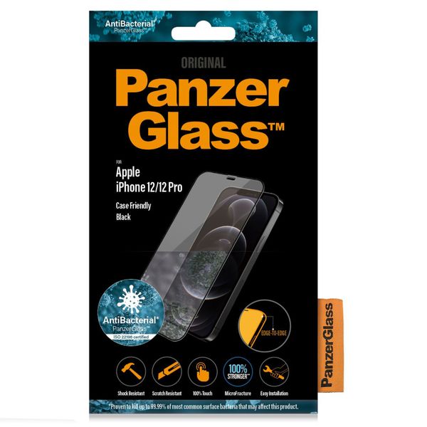 PanzerGlass Case Friendly Screenprotector iPhone 12 (Pro) - Zwart