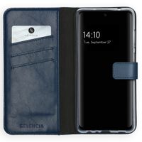 Selencia Echt Lederen Bookcase Samsung Galaxy A72 - Blauw