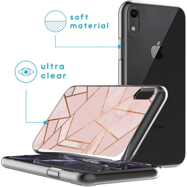 iMoshion Design hoesje iPhone Xr - Grafisch Koper / Roze