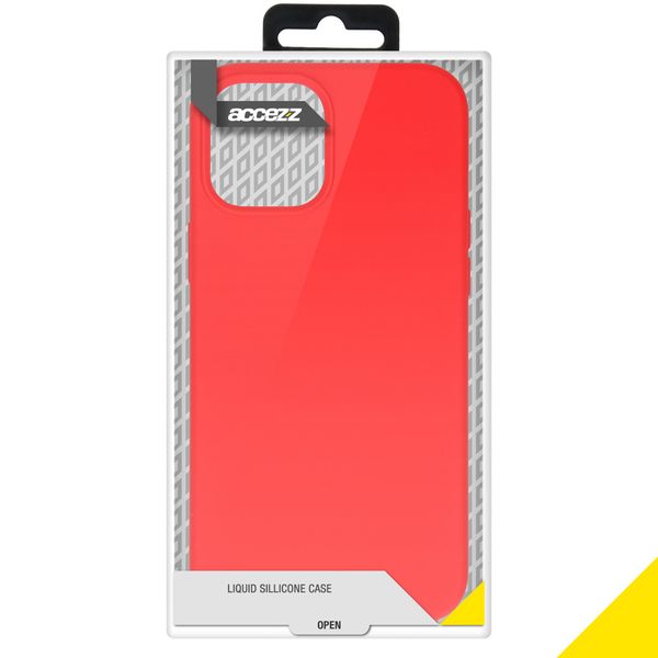 Accezz Liquid Silicone Backcover iPhone 12 Pro Max - Rood