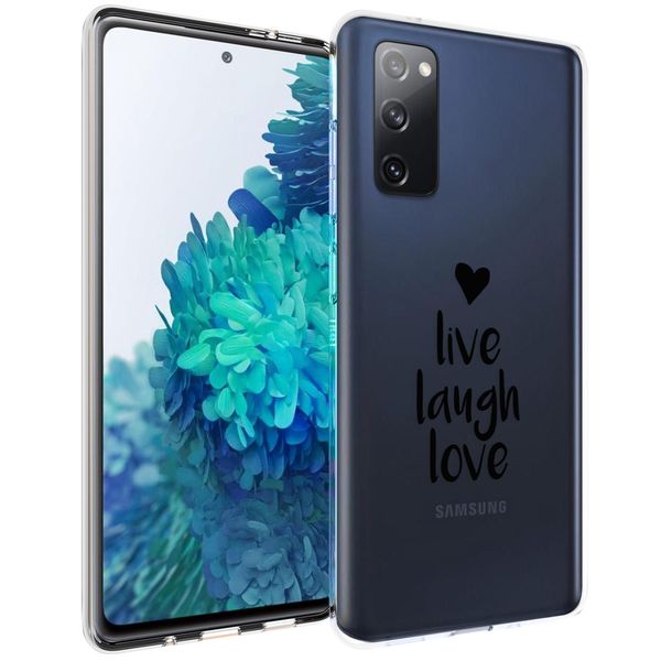 iMoshion Design hoesje Galaxy S20 FE - Live Laugh Love - Zwart