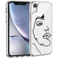 iMoshion Design hoesje iPhone Xr - Abstract Gezicht - Zwart