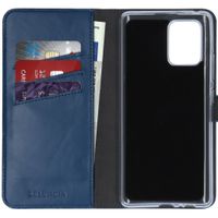 Selencia Echt Lederen Bookcase Samsung Galaxy S10 Lite - Blauw