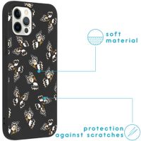 iMoshion Design hoesje iPhone 12 (Pro) - Vlinder - Zwart / Wit