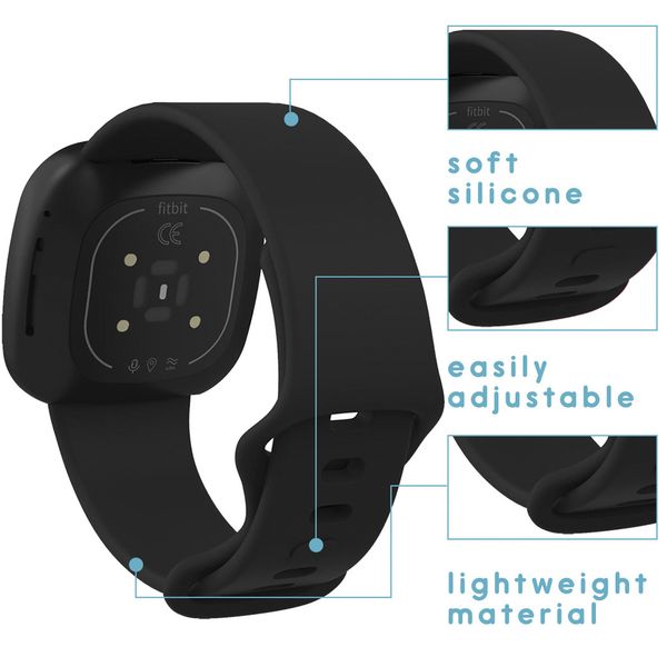 iMoshion Siliconen bandje Fitbit Sense / Versa 3 - Zwart