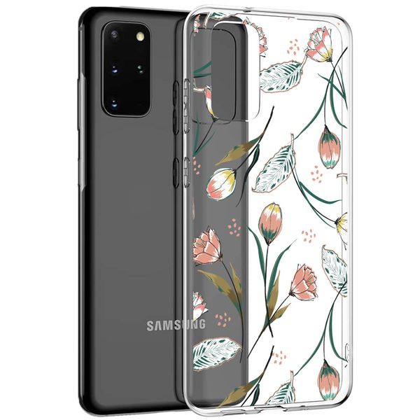 iMoshion Design hoesje Samsung Galaxy S20 Plus - Bloem - Roze / Groen