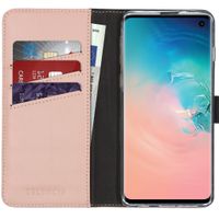 Selencia Echt Lederen Bookcase Samsung Galaxy S10 - Roze