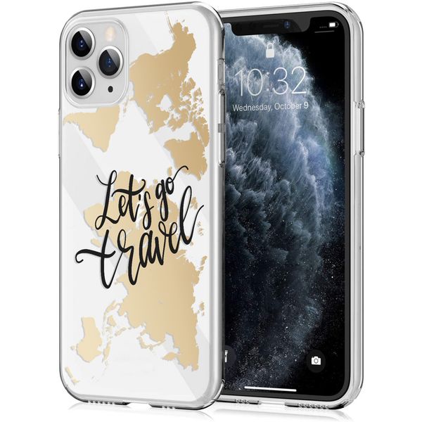 iMoshion Design hoesje iPhone 11 Pro - Let's Go Travel / Zwart