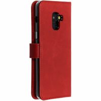 Selencia Echt Lederen Bookcase Samsung Galaxy A8 (2018) - Rood