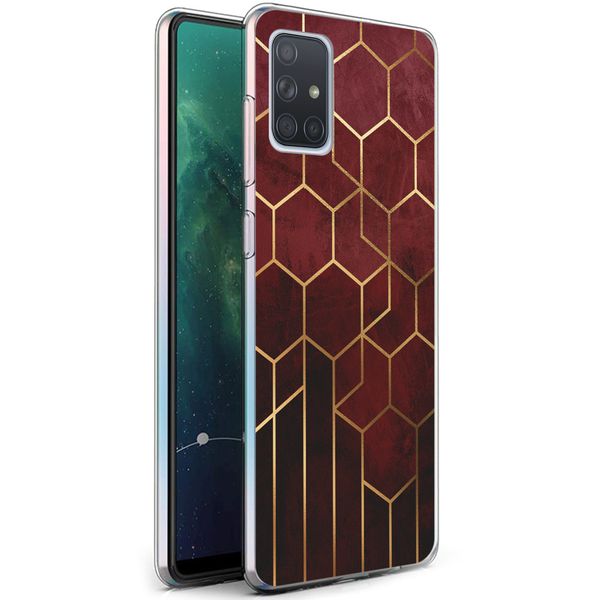 iMoshion Design hoesje Samsung Galaxy A71 - Patroon - Rood