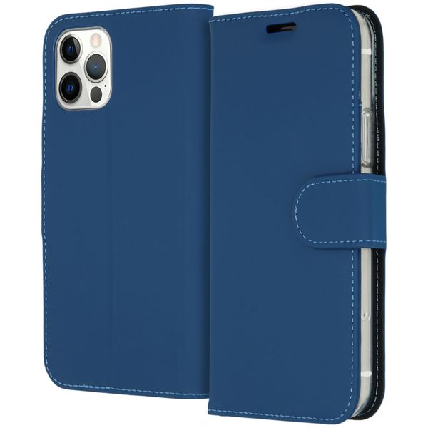 Accezz Wallet Softcase Bookcase iPhone 12 (Pro) - Blauw