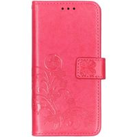 Klavertje Bloemen Bookcase Samsung Galaxy A10 - Fuchsia