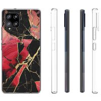 iMoshion Design hoesje Samsung Galaxy A42 - Marmer - Gebroken Rood