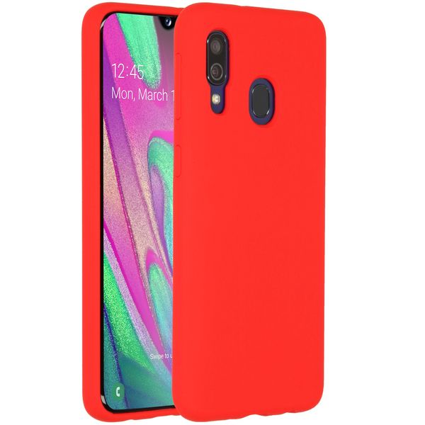 Accezz Liquid Silicone Backcover Samsung Galaxy A40 - Rood