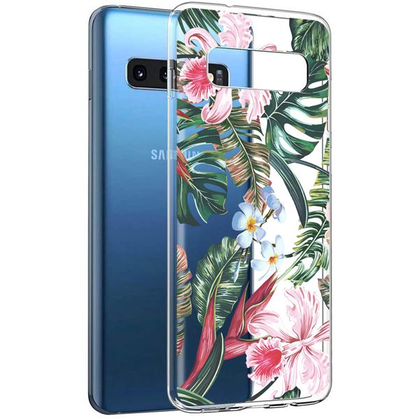 iMoshion Design hoesje Samsung Galaxy S10 - Jungle - Groen / Roze