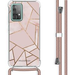 iMoshion Design hoesje met koord Samsung Galaxy A52(s) (5G/4G) - Grafisch Koper - Roze / Goud