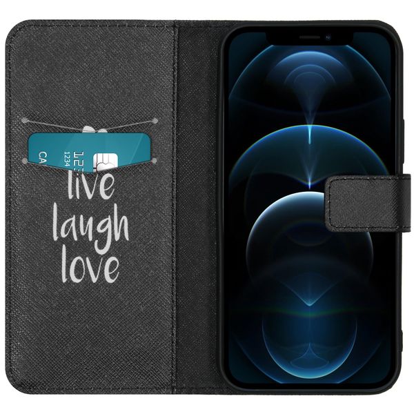 iMoshion Design Softcase Bookcase iPhone 12 (Pro) - Live Laugh Love