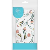 iMoshion Design hoesje iPhone Xr - Bloem - Roze / Groen