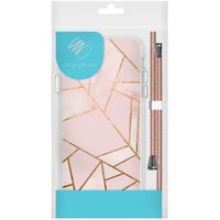 iMoshion Design hoesje met koord iPhone 8 Plus / 7 Plus - Grafisch Koper - Roze / Goud