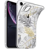 iMoshion Design hoesje iPhone Xr - Bladeren / Zwart