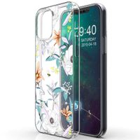 iMoshion Design hoesje iPhone 12 (Pro) - Bloem - Wit