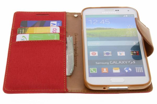 Mercury Goospery Canvas Diary Bookcase Samsung Galaxy S5 (Plus) / Neo